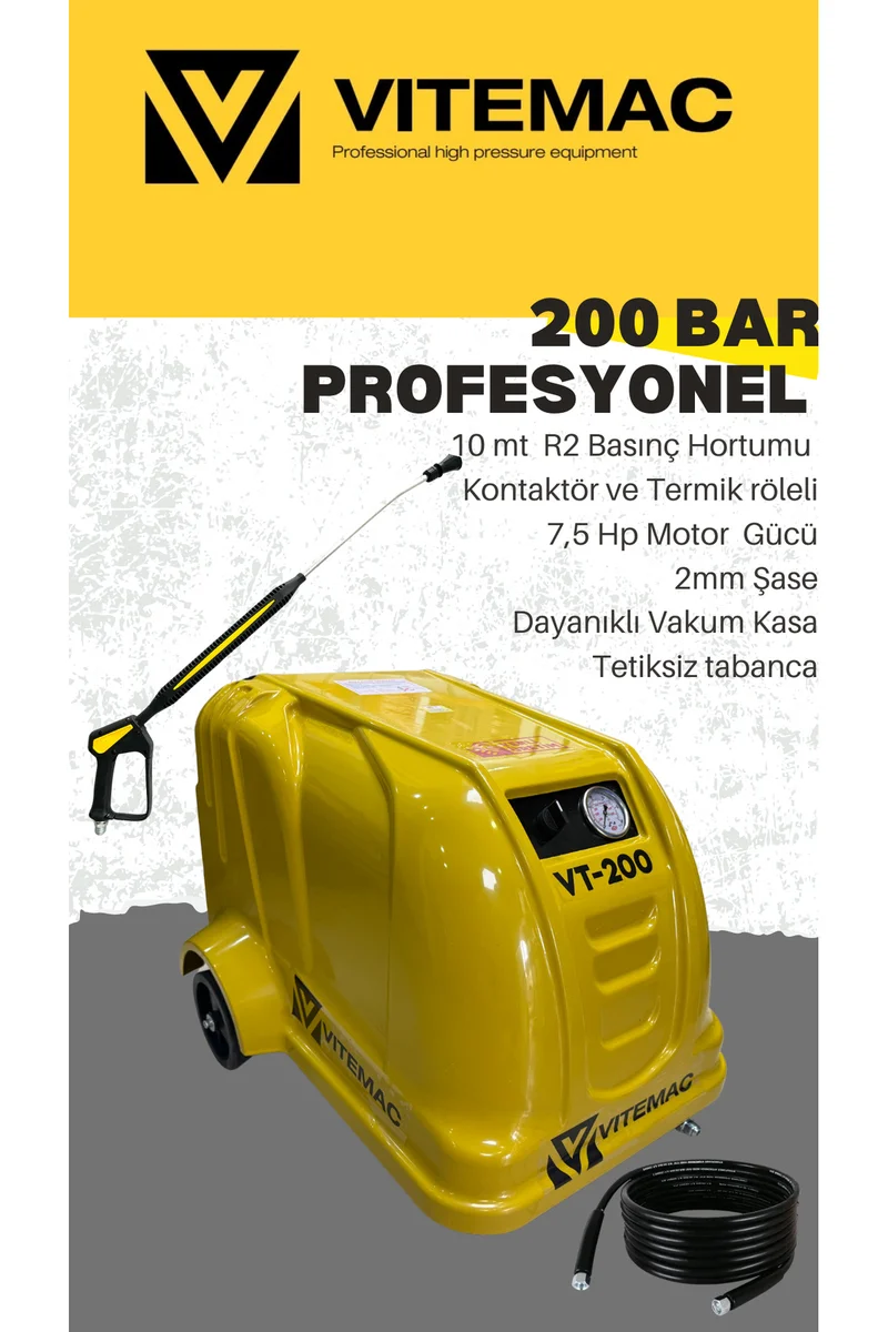 OTO YIKAMA SETİ 3 LÜ SET  200 BAR YIKAMA -  100 LİTRE KÖPÜK TANKI  -3MOTORLU SÜPÜRGE TAM SET