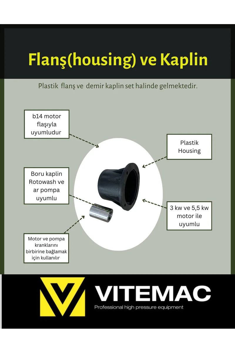 Vitemac Yıkama makinesi Flanş ve kaplin takımı